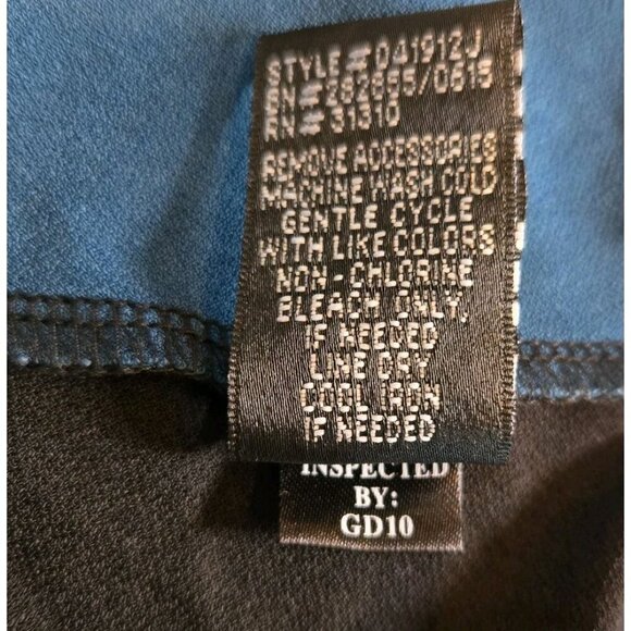 B.Design Womens Colorblock Tunic Small Asymmetrical Blue Teal Black 3/4 Sleeve - Picture 7 of 7